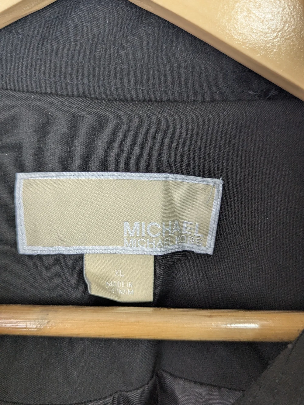 Michael Kors Classic Black Double-Breasted Trench Coat XL